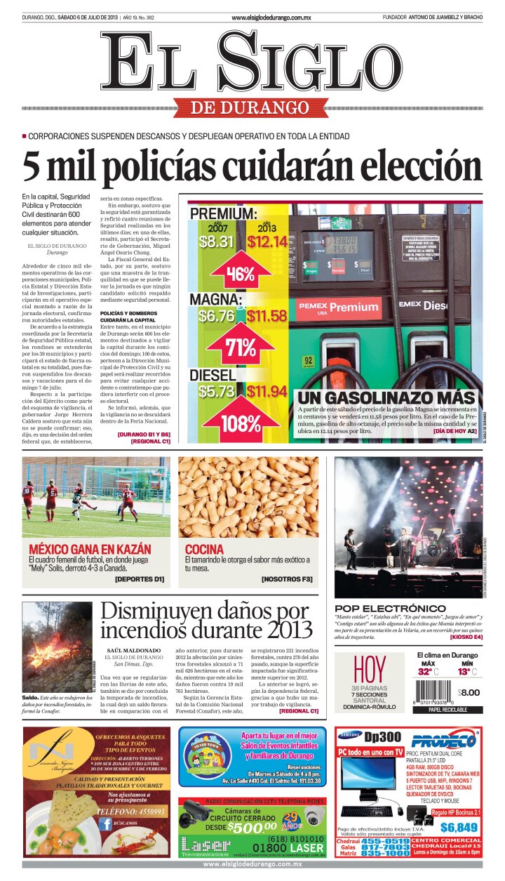 Edición impresa de El Siglo de Durango, viernes 10 de mayo de 2024