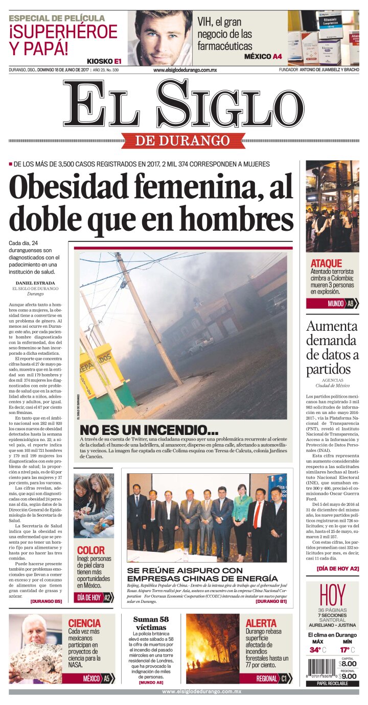 Edición impresa de El Siglo de Durango, miércoles 24 de abril de 2024