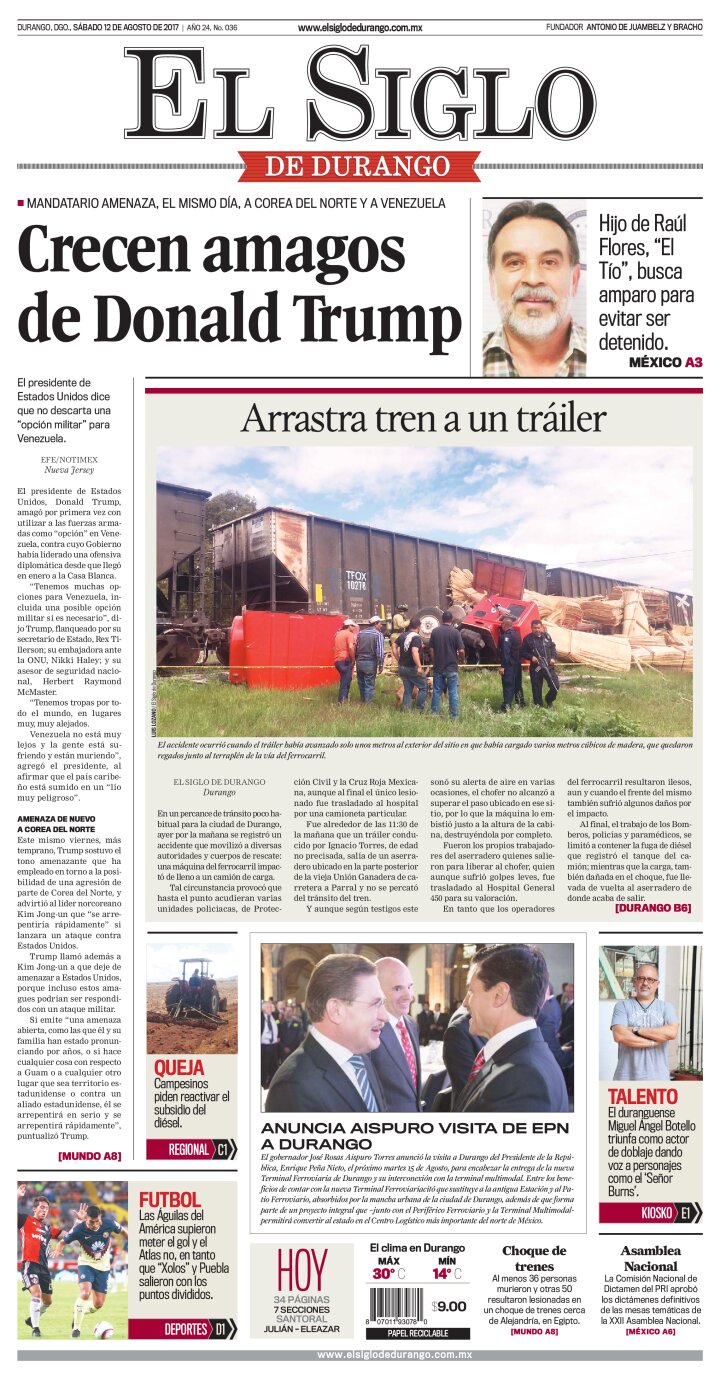 Edición impresa de El Siglo de Durango, miércoles 17 de abril de 2024