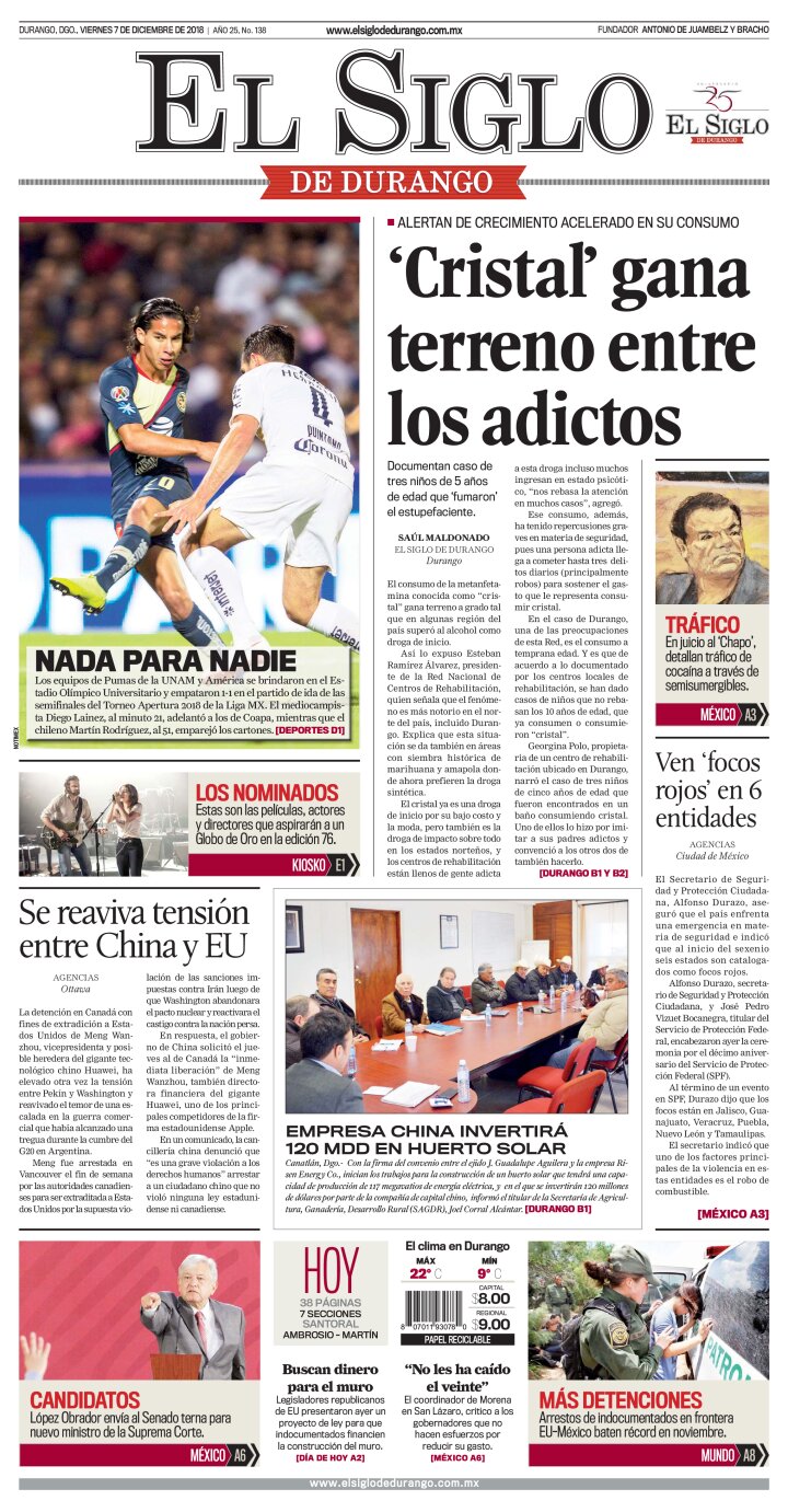 Edición impresa de El Siglo de Durango, viernes 10 de mayo de 2024