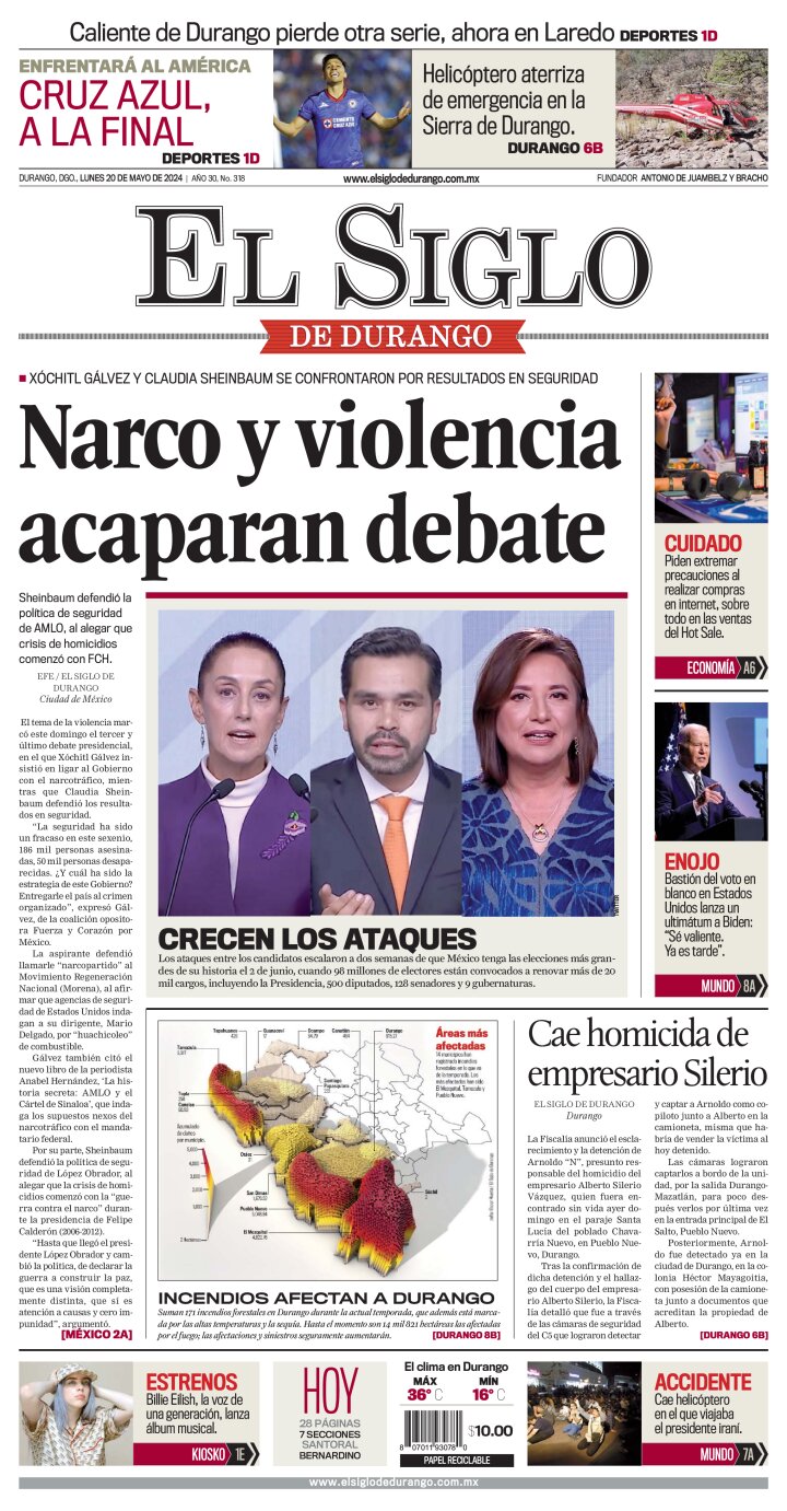 Edición impresa de El Siglo de Durango, martes 21 de mayo de 2024