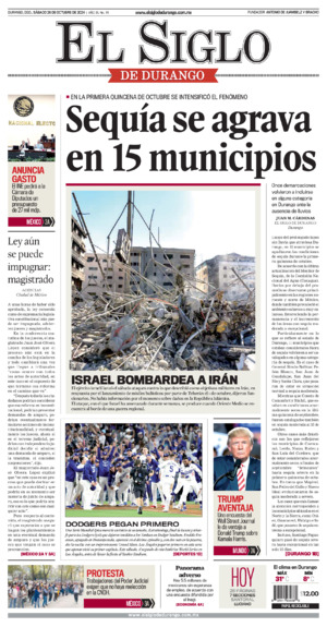 Edición impresa dde El Siglo de Durango, sábado 15 de noviembre de 2025