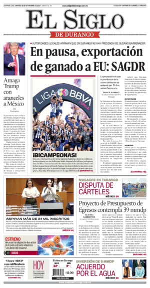 Edición impresa dde El Siglo de Durango, sábado  7 de febrero de 2026