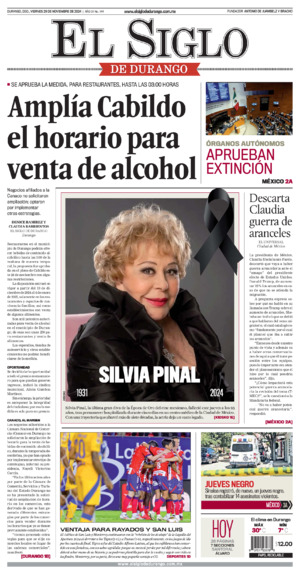 Edición impresa dde El Siglo de Durango, viernes 10 de julio de 2026