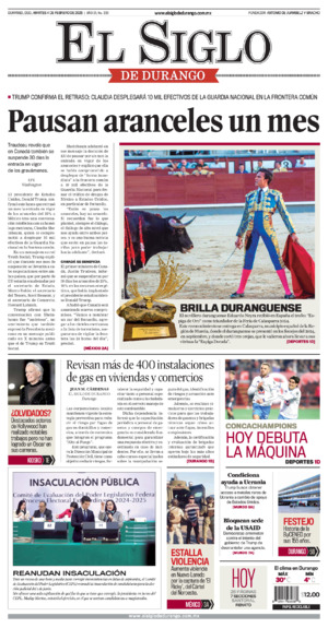 Edición impresa dde El Siglo de Durango, miércoles 15 de abril de 2026