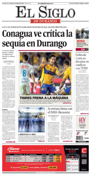 Edición impresa dde El Siglo de Durango, jueves 12 de marzo de 2026