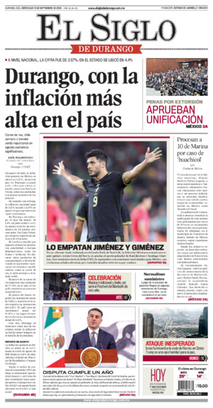 Edición impresa dde El Siglo de Durango, sábado 13 de diciembre de 2025