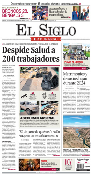 Edición impresa dde El Siglo de Durango, lunes 13 de julio de 2026