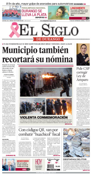 Edición impresa dde El Siglo de Durango, viernes 14 de agosto de 2026