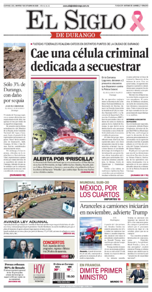 Edición impresa dde El Siglo de Durango, martes 14 de julio de 2026