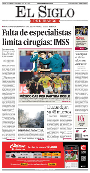 Edición impresa dde El Siglo de Durango, lunes 10 de agosto de 2026