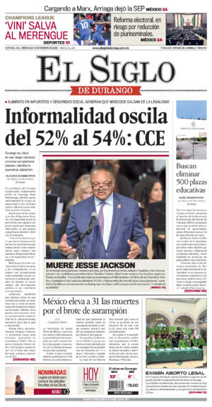 Edición del miércoles 18 de febrero de 2026