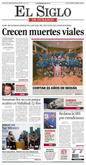Edición impresa dde El Siglo de Durango, jueves 11 de junio de 2026