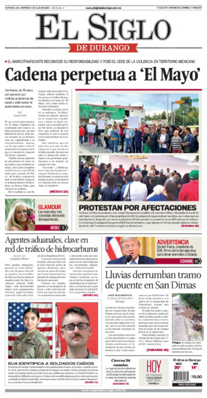 Edición impresa dde El Siglo de Durango, miércoles 22 de julio de 2026