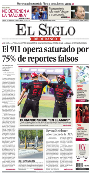 Edición impresa dde El Siglo de Durango, jueves 13 de agosto de 2026