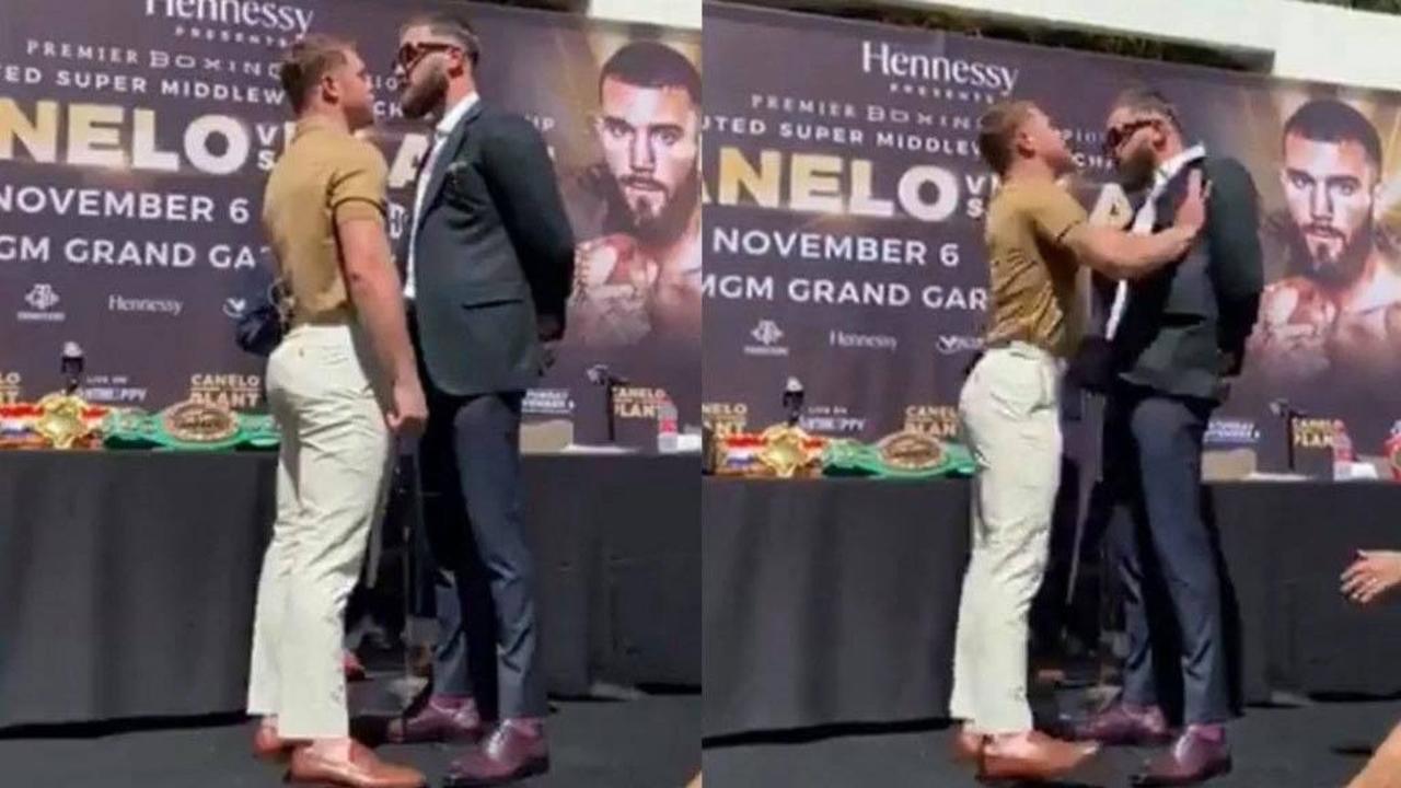 'Canelo' Álvarez y Caleb Plant terminan a los golpes en conferencia de prensa - Vimarsana News