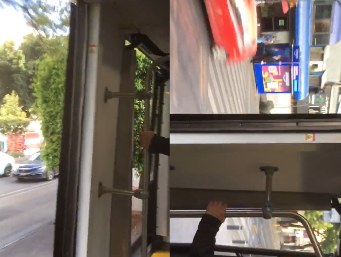 VIDEO: Olvidan cerrar las puertas de Metrobús mientras avanza 